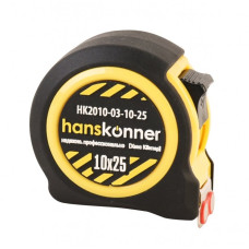 HANSKONNER HK2010-03-10-25 Рулетка 10x25, 2 стопа, КОРПУС НА 20% КОМПАКТНЕЙ СТАНДАРТНОГО