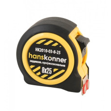 HANSKONNER HK2010-03-8-25 Рулетка 8x25, 2 стопа, КОРПУС НА 20% КОМПАКТНЕЙ СТАНДАРТНОГО
