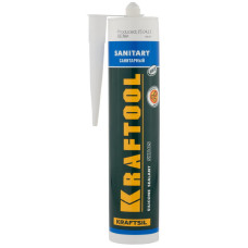 KRAFTOOL 41255-0 Герметик силиконовый белый, санитарный, для помещений с повышенной влажностью, 300мл KRAFTOOL 41255-0 Герметик силиконовый белый, санитарный, для помещений с повышенной влажностью, 300мл